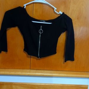Fashion Nova zip up crop top